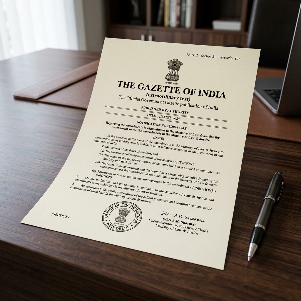 Official Gazette of India Mockup Document