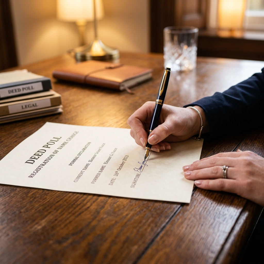 Client signing legal name change affidavit